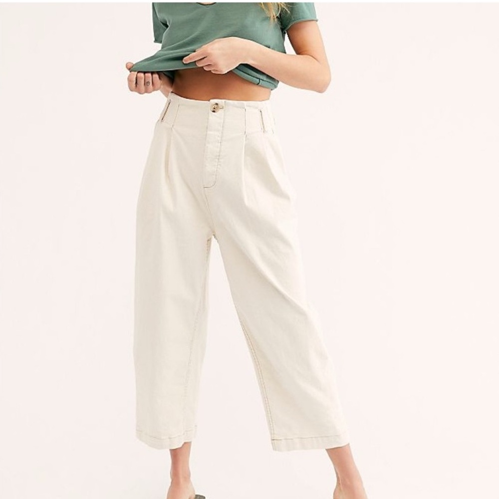 Free People Pleated Carrot Jeans